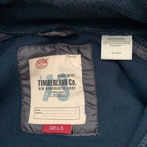 Boy’s Timberland fleece zippered jacket dark blue Large 14 / 16 - Picture 6 of 8